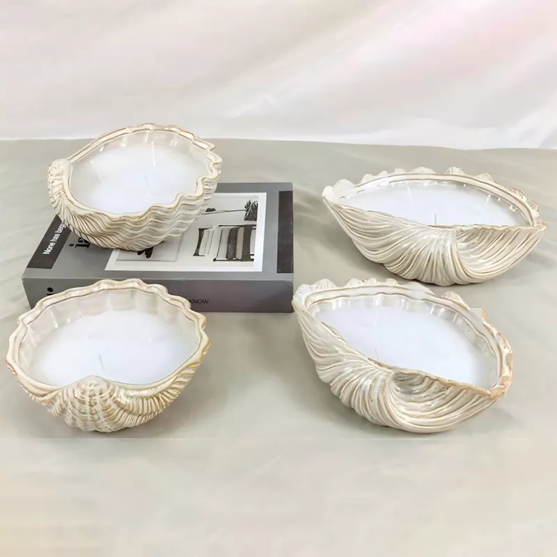 Keramisk Seashell Lysestage