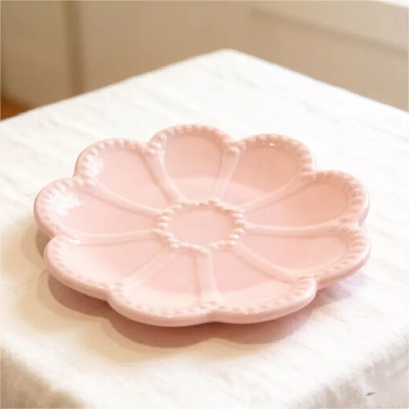 Dekorativ Pink Flower Keramisk smykkebakke
