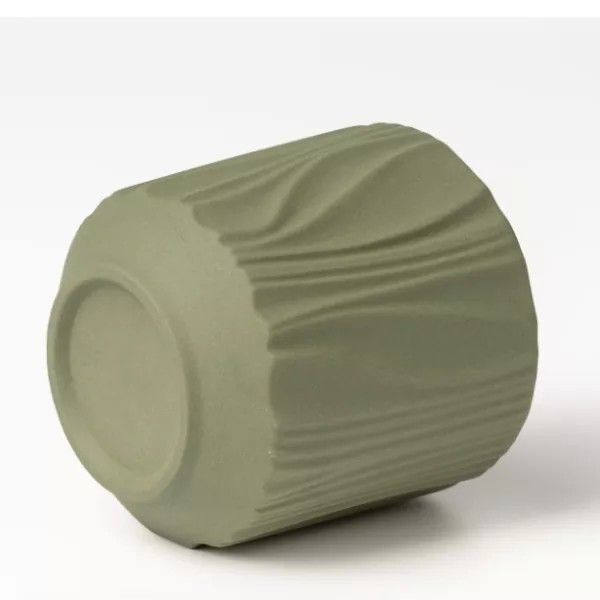 Four-Color Matte Vertical Pattern Ceramic Candle Holders